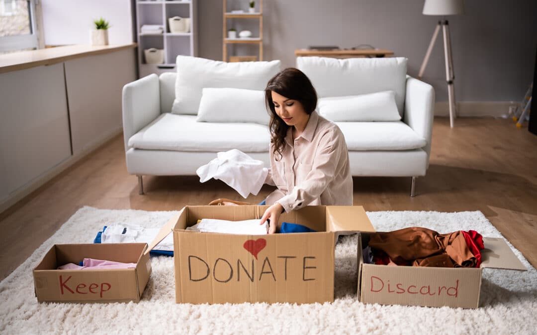 Family decluttering their home using secure self-storage containers in Portsmouth